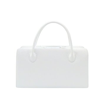 千成堂着物店 利休バッグ 「キャビアスキン（HAAS社）の総本革（七寸五分）」白＜即日発送可＞の画像