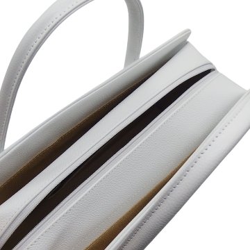 千成堂着物店 利休バッグ 「キャビアスキン（HAAS社）の総本革（七寸五分）」白＜即日発送可＞の画像