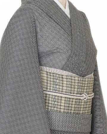 渡敬 夏帯締め 平源氏レース片金筋 白よごしに褐色と金色 ＜即日発送可＞の画像