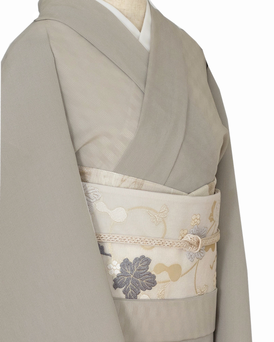 渡敬 夏帯締め 小桜レース銀散らし 胡粉色に金糸 ＜即日発送可＞の画像