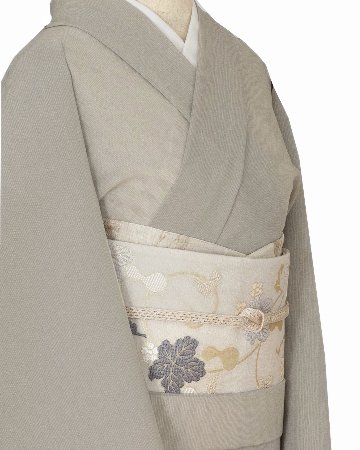渡敬 夏帯締め 小桜レース銀散らし 胡粉色に金糸 ＜即日発送可＞の画像