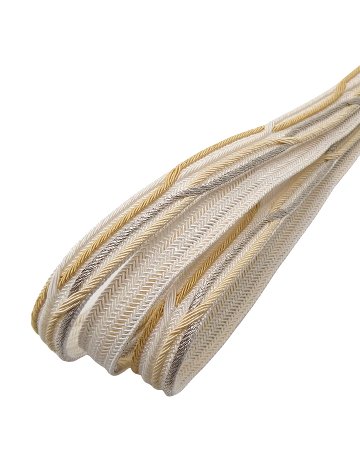 渡敬 夏帯締め 畝打亀甲レース撚房 白よごしに飴色と浅黄と銀糸 ＜即日発送可＞の画像