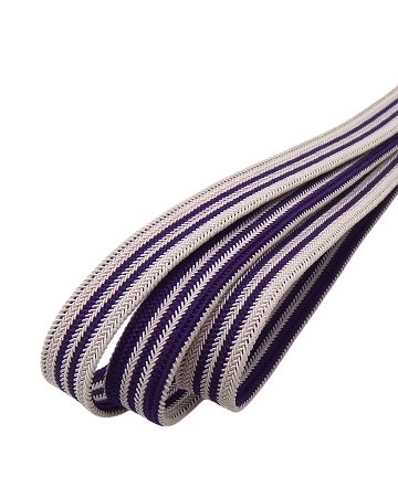 渡敬 夏帯締め 高麗レース縞撚房 昼夜 紫色と白紫 ＜即日発送可＞の画像