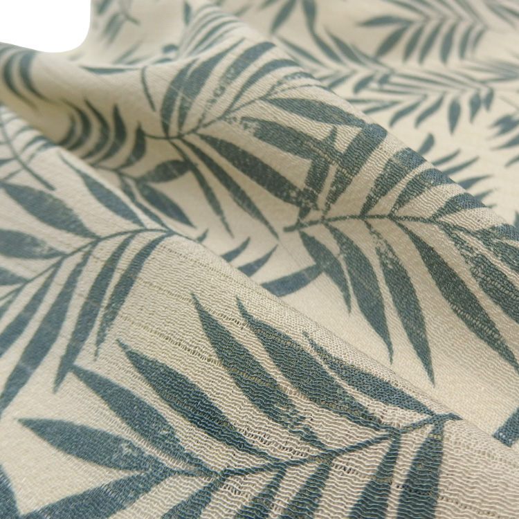 渡敬 絽縮緬木ノ葉友仙 夏帯揚げ 生成色 ＜即日発送可＞の画像