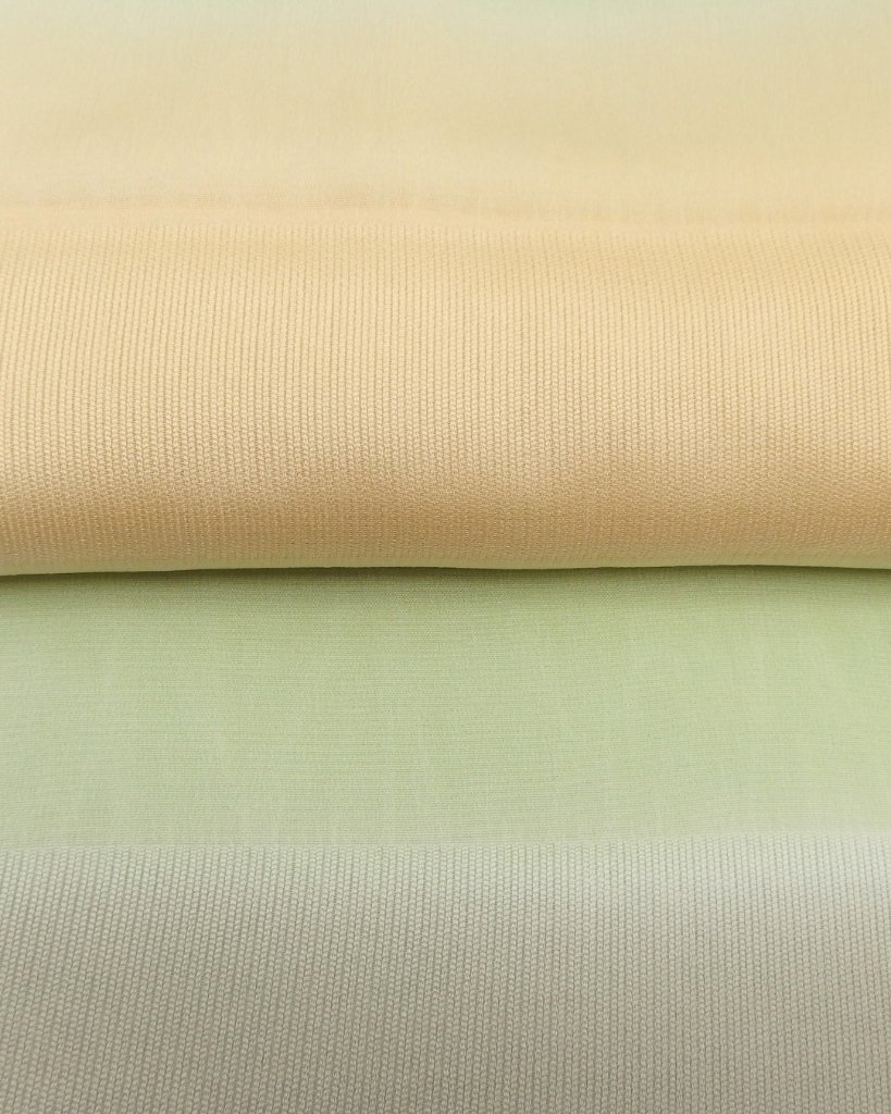 渡敬 メッシュ横段三色ぼかし 夏帯揚げ 絹鼠と白緑と蜂蜜色 ＜即日発送可＞の画像