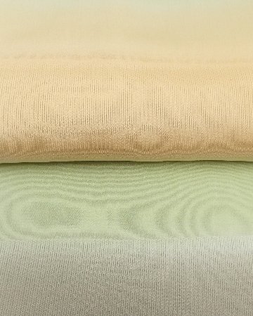 渡敬 メッシュ横段三色ぼかし 夏帯揚げ 絹鼠と白緑と蜂蜜色 ＜即日発送可＞の画像