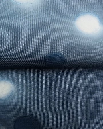 渡敬 紗水玉縫取ぼかし 夏帯揚げ 紺色 ＜即日発送可＞の画像