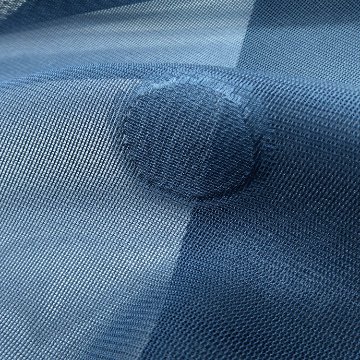 渡敬 紗水玉縫取ぼかし 夏帯揚げ 紺色 ＜即日発送可＞の画像