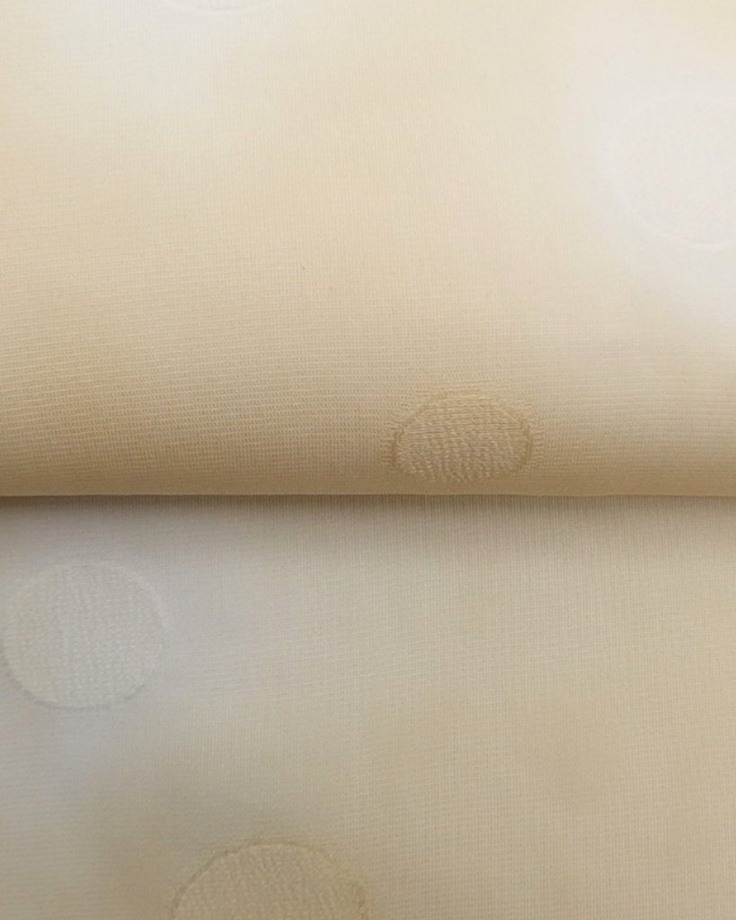 渡敬 紗水玉縫取ぼかし 夏帯揚げ 練色 ＜即日発送可＞の画像