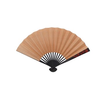 ＜4/1 21:00～発売＞橋爪玲子 漆絵の扇子 「百花・朱」黒染の竹(黒系)の画像