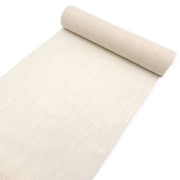 吉新織物 「小千谷縮」着尺 練色の縞(ベージュ系)＜お仕立て代込＞の画像