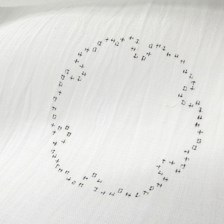 織田工房 「小千谷縮」雪輪 着尺 灰水色＜お仕立て代込＞の画像