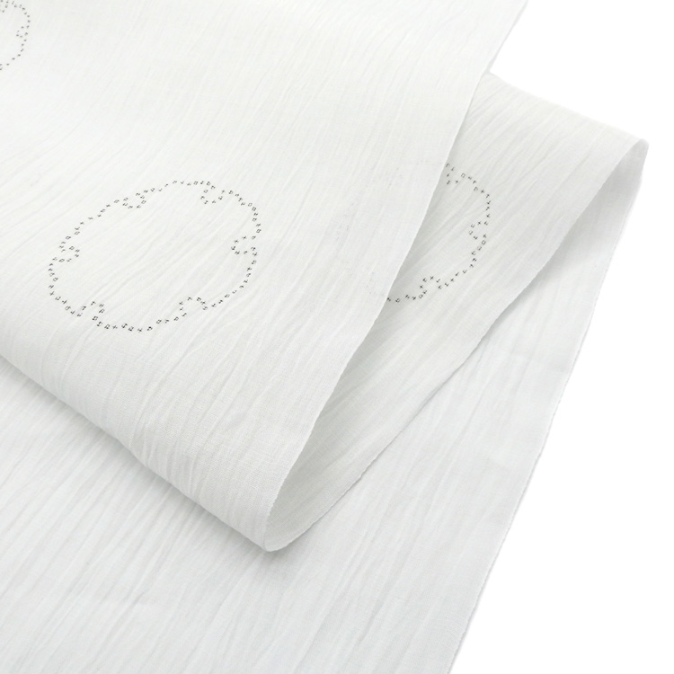 織田工房 「小千谷縮」雪輪 着尺 灰水色＜お仕立て代込＞の画像