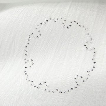 織田工房 「小千谷縮」雪輪 着尺 灰水色＜お仕立て代込＞の画像