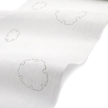 織田工房 「小千谷縮」雪輪 着尺 灰水色＜お仕立て代込＞の画像