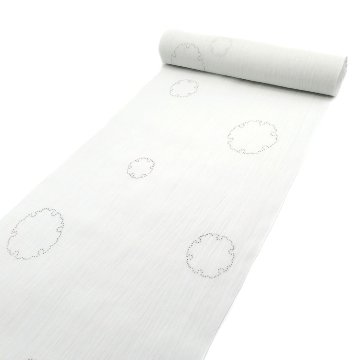 織田工房 「小千谷縮」雪輪 着尺 灰水色＜お仕立て代込＞の画像