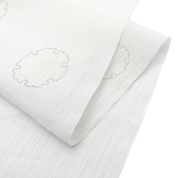 織田工房 「小千谷縮」雪輪 着尺 灰水色＜お仕立て代込＞の画像