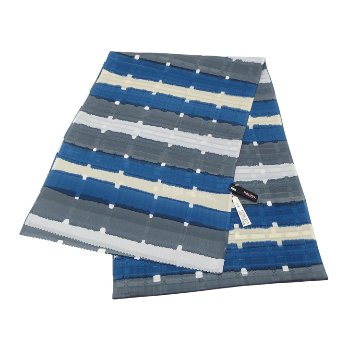 和小物さくら 夏帯揚げ 変わり絽グラデーションぼかし 紺藍と素鼠と淡黄＜即日発送可＞の画像