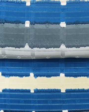 和小物さくら 夏帯揚げ 変わり絽グラデーションぼかし 紺藍と素鼠と淡黄＜即日発送可＞の画像