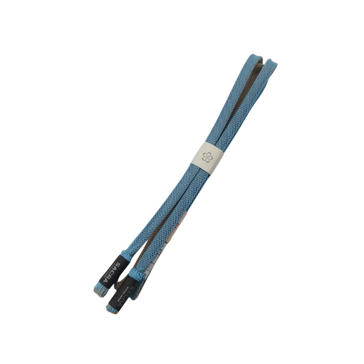 和小物さくら 夏帯締め レース昼夜 浅縹色と白茶 ＜即日発送可＞の画像