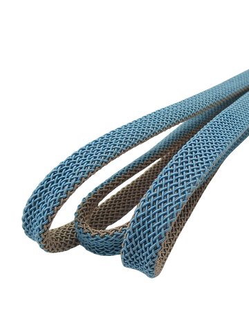 和小物さくら 夏帯締め レース昼夜 浅縹色と白茶 ＜即日発送可＞の画像