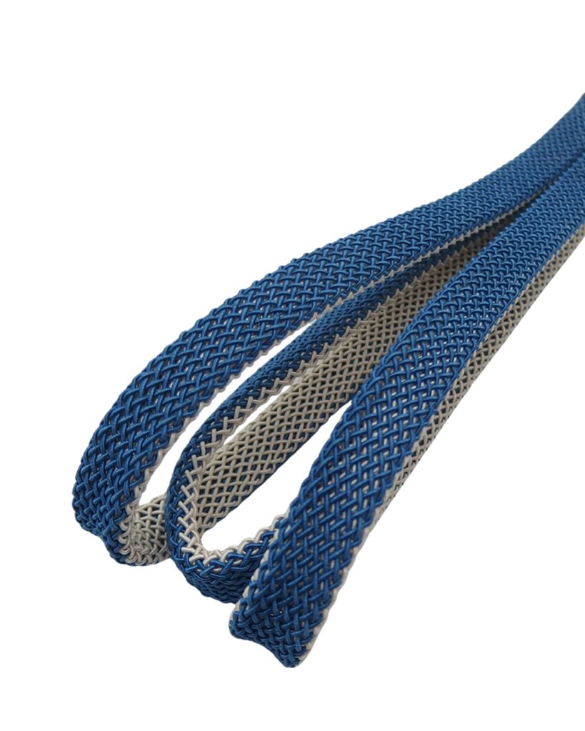 和小物さくら 夏帯締め レース昼夜 紺色と練色 ＜即日発送可＞の画像