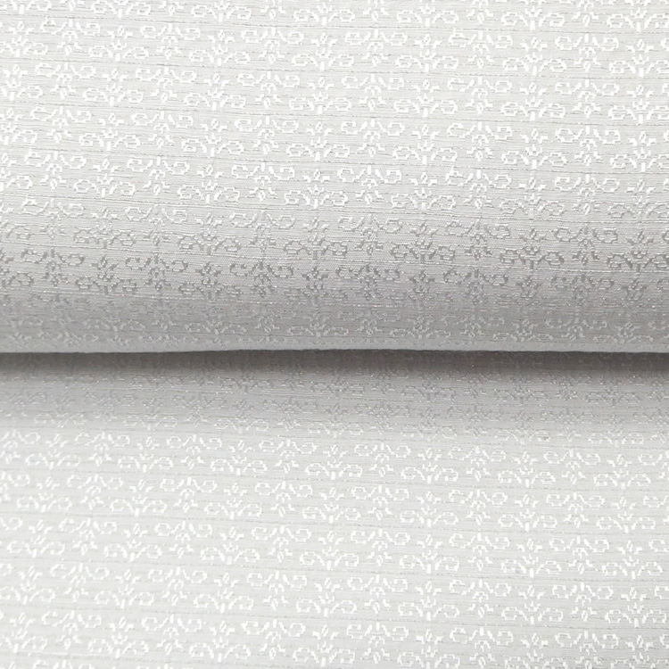 京都丹後の機屋×千成堂着物店 帯揚げ 「唐草×銀節糸」 月白×銀＜即日発送可＞ の画像