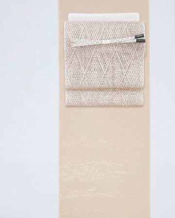 千成堂着物店 帯揚げ 「白 × 絽（銀通し）」 夏帯揚げ ＜即日発送可＞ の画像