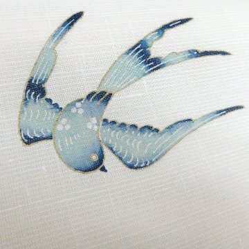 アトリエ品川 「新涼風（紬地）」 九寸名古屋帯 染め帯 夏〜単衣帯 白よごし＜お仕立て代込＞の画像