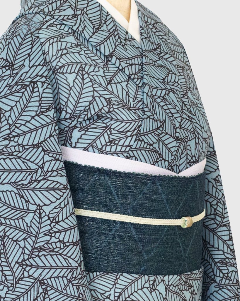 ＜4/15 21:00発売〜＞武村小平 「ブナの葉 」千成堂別注 綿麻着尺 ＜お仕立て代込＞の画像