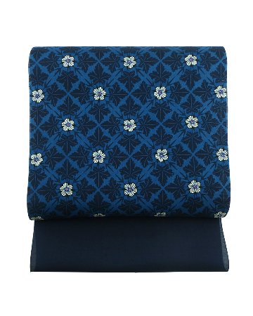 武村小平 「ゲンノショウコ」千成堂別注 九寸名古屋帯 青藍 夏帯〜単衣帯 染め帯 型染め＜お仕立て代込＞の画像