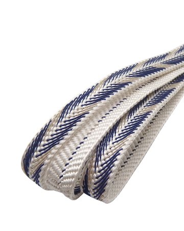 衿秀 帯締め 笹波大和突甲 白に青紫 ＜即日発送可＞の画像