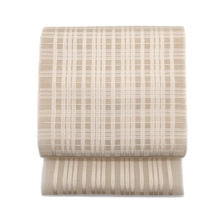 斉藤佳代子 「風 透る夏」 九寸名古屋帯 夏帯 生成＜お仕立て代込＞の画像