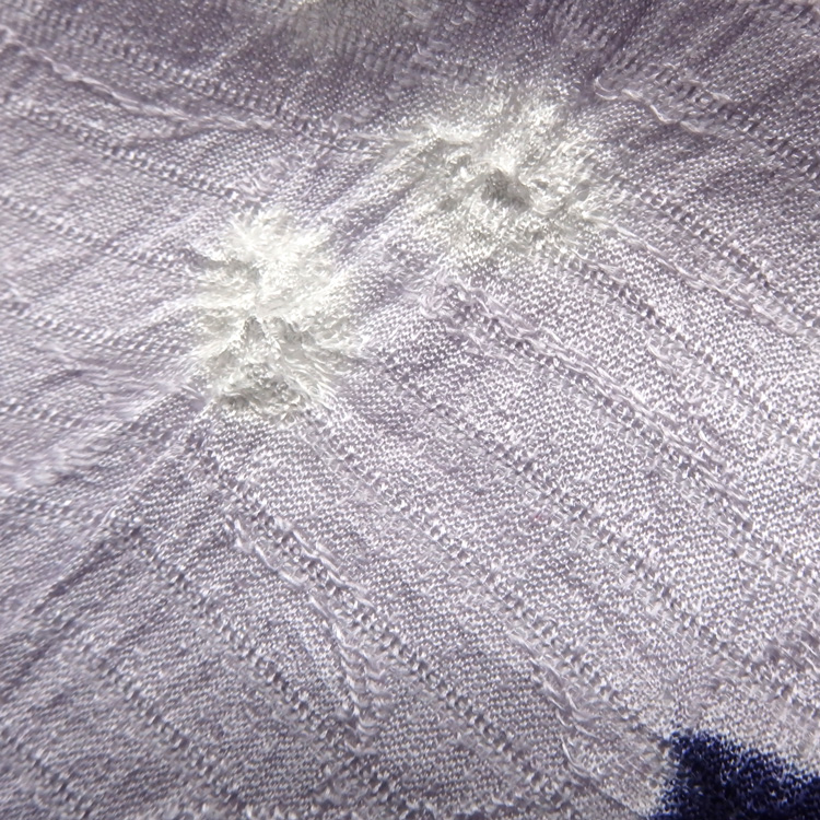 衿秀 夏帯揚げ 絽 唐草地紋染分桔梗 花紫 ＜即日発送可＞の画像