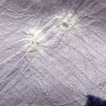 衿秀 夏帯揚げ 絽 唐草地紋染分桔梗 花紫 ＜即日発送可＞の画像