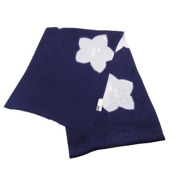 衿秀 夏帯揚げ 絽 唐草地紋染分桔梗 花紫 ＜即日発送可＞の画像