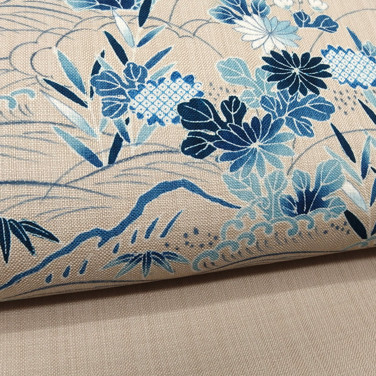 成謙「御所解菊に松」千成堂別注 九寸名古屋帯 染め帯 夏帯〜単衣帯 生成色＜お仕立て代込＞の画像