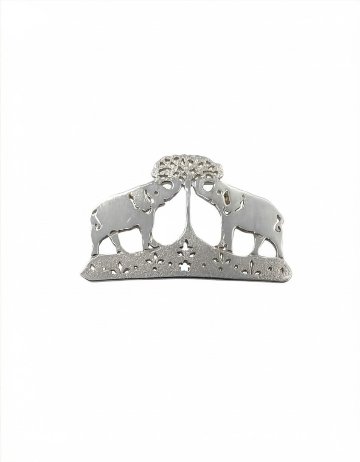 奥村栄美 帯留め「象」銀細工 シルバーの画像