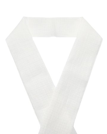 衿秀 半衿（半襟) 麻絽 小千谷縮 白よごし ＜即日発送可＞の画像