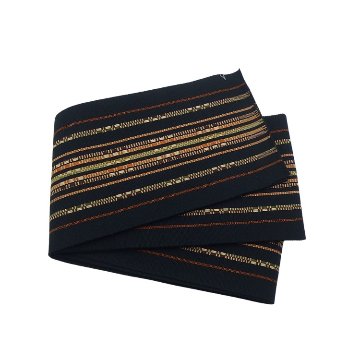 宮平一夫 半幅帯「首里道屯織 / 木綿」黒＜お仕立て代込＞の画像