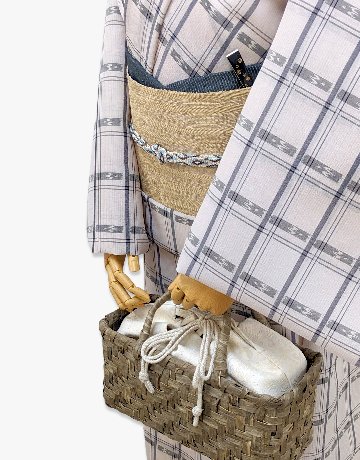 SOSAKUBAG(奥村草作) 「楮細工のバッグ 千成堂別注」 蓬染（グレー系）の画像