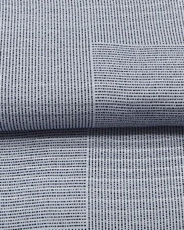 衿秀 夏帯揚げ 絽綸子友禅たて横絣縞 灰青 ＜即日発送可＞の画像