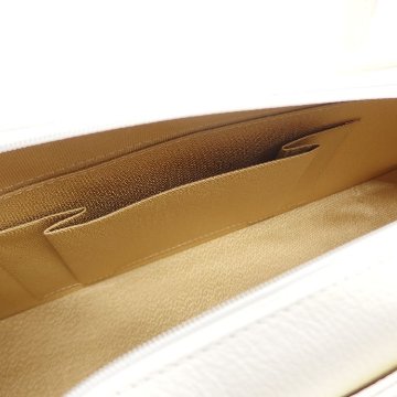 千成堂着物店 利休バッグ 「国産・総本革(八寸三分・横長)」白よごし＜即日発送可＞の画像