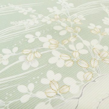 吉澤 「萩と流水」 千成堂別注 友禅の付下げ 絽 夏きもの 柳鼠色＜お仕立て代込＞の画像