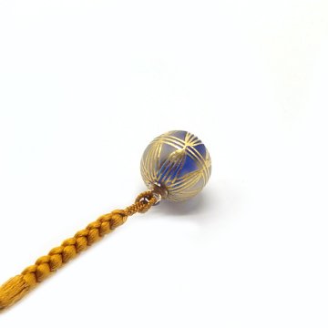 田上惠美子 硝子の帯飾り 「綾」  ガラス・金箔 黒檀の帯差しの画像