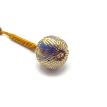 田上惠美子 硝子の帯飾り 「綾」  ガラス・金箔 黒檀の帯差しの画像