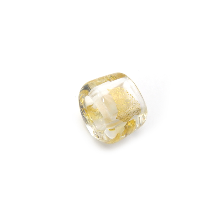 田上惠美子 硝子の帯留 「うたかた / クリア」ガラス・金箔の画像