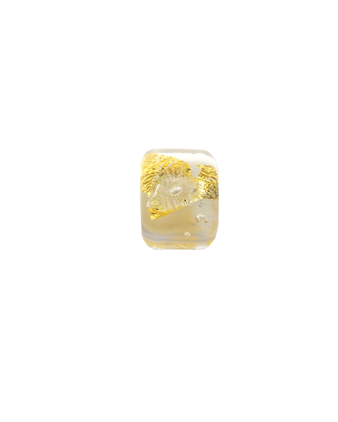 田上惠美子 硝子の帯留 「うたかた / クリア」ガラス・金箔の画像