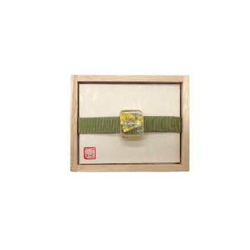 田上惠美子 硝子の帯留 「うたかた / クリア」ガラス・金箔の画像
