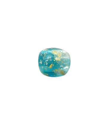 田上惠美子 硝子の帯留 「うたかた / ブルー系」ガラス・金箔の画像